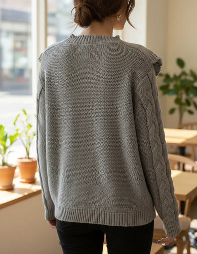 Sweater Tejido Folk Cuello Grande Bordado Cod. 008