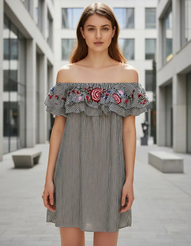 Vestido Paisana Bordado Importado