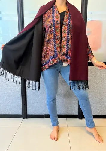 Pashmina Chalina Ruana Grande Importada Doble Faz