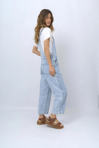Jardinero Enterito Denim Jean Nevado Celeste Jean Nevado M