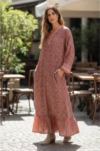 Vestido Largo De Seda Hindú Amplio Mod. 79