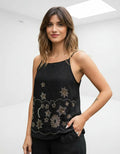 Blusa Top Musculosa Importada Lentejuelas Paillettes Negro Lentejuelas L