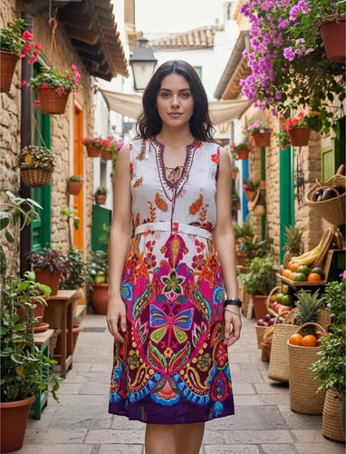Vestido Importado Sin Mangas Boho Estilo Vars