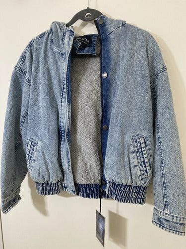 Campera De Jean Con Piel Importada
