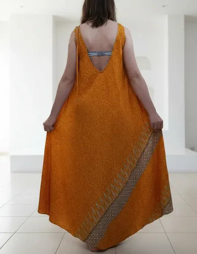 Vestido Solero Seda Hindu  Modelo Amplio