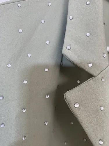 Saco Blazer Con Hotfix Verde Claro Liso Único