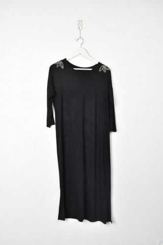 Vestido Modal Largo Detalle Hombros Calidad