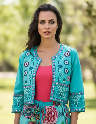 Saco Chaqueta Bordada De India Nuevo 2da Selección Negro L Bordado