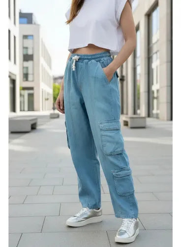 Pantalón Jean Jogger Cargo Denim Nuevo 2da Selección