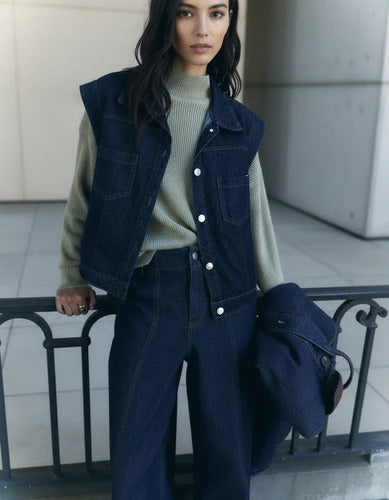 Chaleco Denim Jean Azul Lisa L