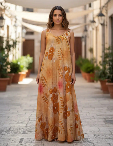 Vestido Solero Seda Hindu  Modelo Amplio