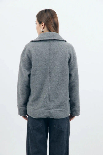 Campera Abrigada Biker De Corderito Bouclé