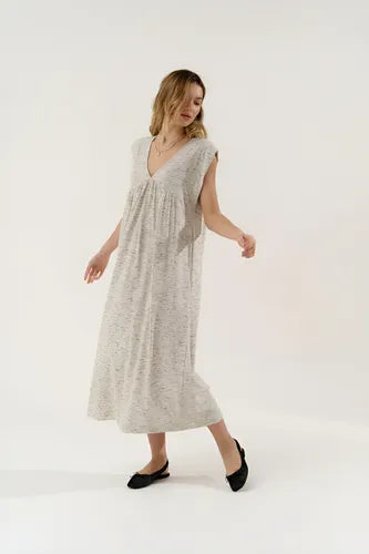 Vestido De Jersey Largo Escote En V