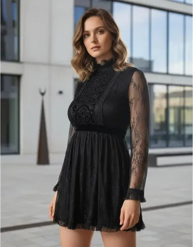 Vestido Fiesta Noche Importado Negro