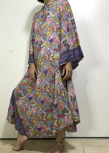 Vestido Mangas Oxford Importado Seda Hindú