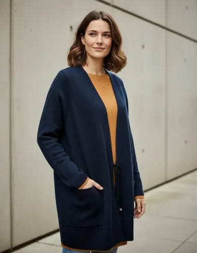 Saco Campera Casual Con Bolsillo Super Calidad Muy Amplia Azul Liso M