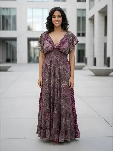 Vestido De Seda Hindú Largo Mod. 14