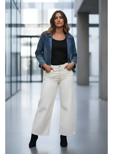 Saco De Jean Blazer Denim Importado  Azul 2 Xl Liso