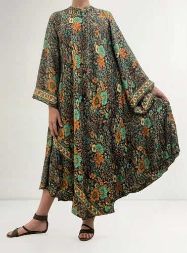 Vestido Mangas Oxford Importado Seda Hindú