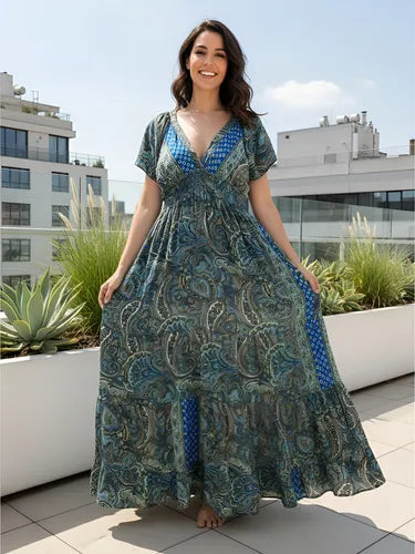 Vestido De Seda Hindú Largo Mod. 14