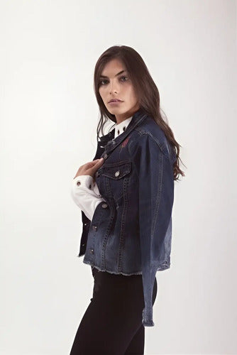 Campera De Jeans Bordada Importada Boho Style
