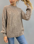 Sweater Tejido Amplio Marrón Claro Único
