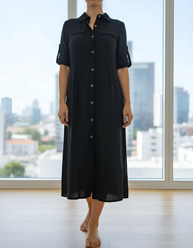 Vestido Importado Camisero Con Cinto
