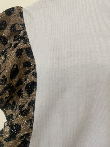 Remera De Algodón Y Lurex Animal Print