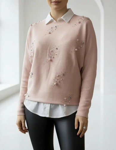 Sweater Tejido Con Strass Importado Cod. 215 Calidad!