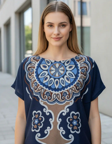 Remera Blusa Importada Estampada Lanilla Mandalas