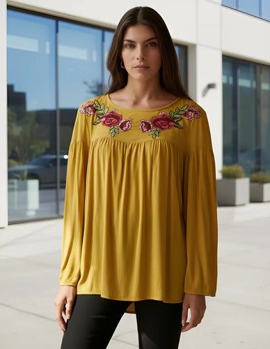 Blusa Camisa Bordada Importada Boho Tipo Vars India Style
