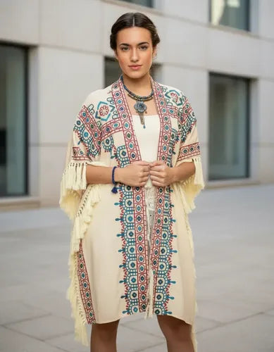 Kimono Saco Bordado Importado Grande Xxxl