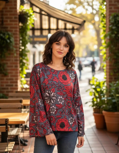 Blusa Remera Manga Larga Oxford Diseño