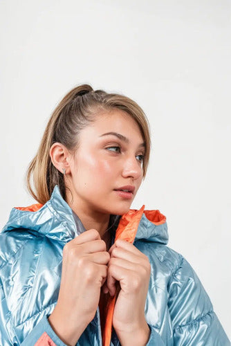Campera De Abrigo Puffer Importada Over Metalizada