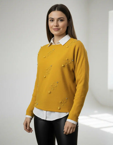 Sweater Tejido Con Strass Importado Cod. 215 Calidad!