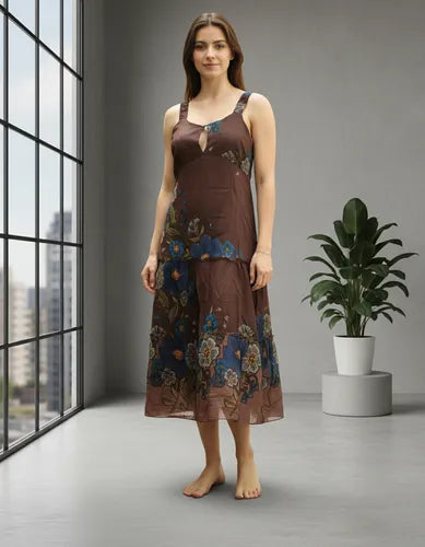 Solero Vestido Importado Estampado India Boho