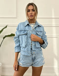 Campera Jean Cargo Denim Corta