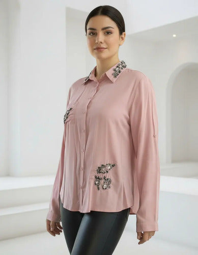 Camisa Importada Canutillos Rosa Liso M