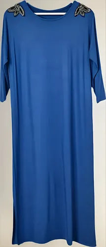 Vestido Modal Largo Detalle Hombros Calidad