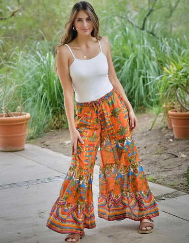 Pantalón Palazzo Estampado Importado Ancho