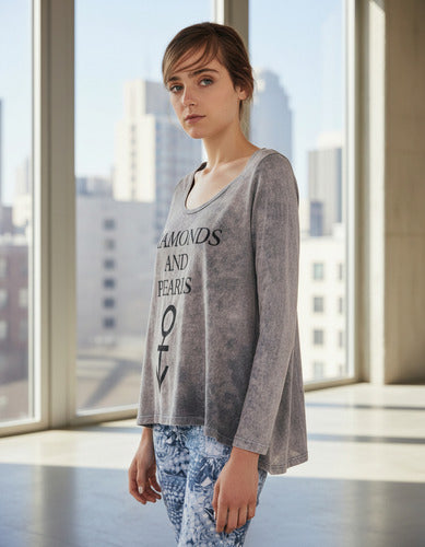 Remera Manga Larga De Diseño