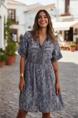 Vestido Midi De Seda Hindú Mod. 89