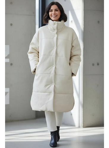 Tapado Campera Puffer Eco Cuero Talle Grande  Hasta 3xl