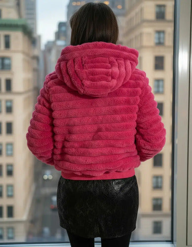 Campera De Piel Sintética Corta Fucsia Fucsia M Lisa