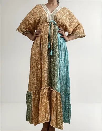 Vestido Largo De India Con Lurex