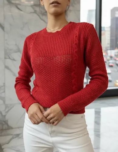 Sweater Tejido Calado Importado