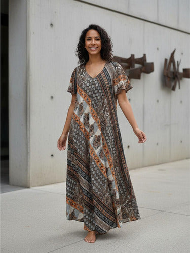 Vestido Largo Hindú Fiesta Importado India Talle Grande Xxxl
