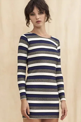Vestido Corto Manga Larga Morley Lurex
