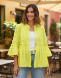 Saco Chaqueta De Broderie De India Nuevo 2da Selección Verde Flour L Lisa