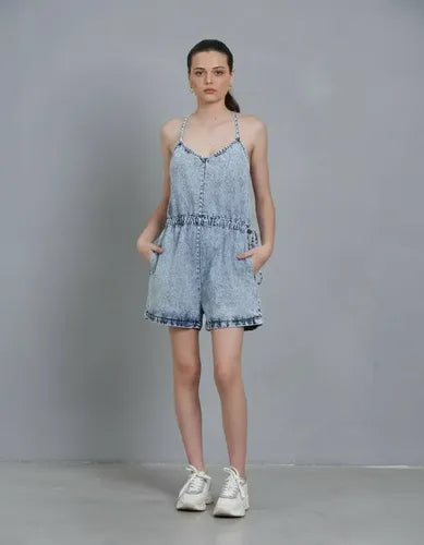 Mono Enterito Denim Jean Nevado Corto Celeste Nevado 40-m